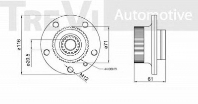 TREVI AUTOMOTIVE wb1564 -  Комплект подшипника ступицы колеса